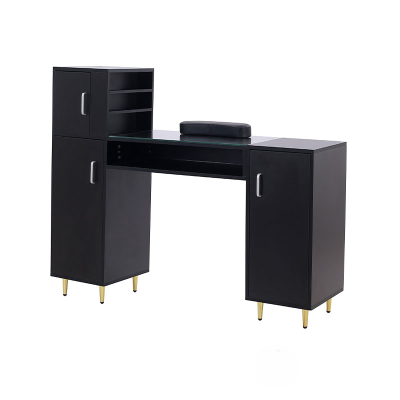 HZ2024BK / HZ2024W Mesa de manicure com tampo de vidro para unhas