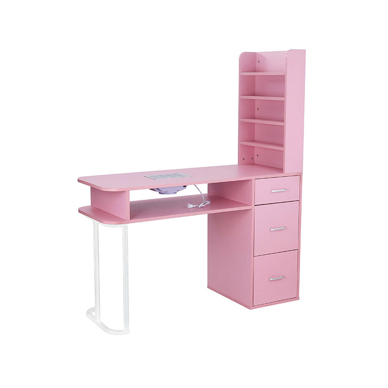 Mesa de unhas para salão de beleza HZ2040PK com coletor de pó e almofada de pulso