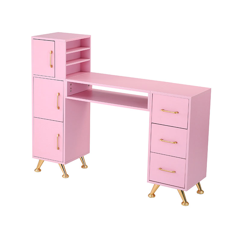 HZ2024BP Mesa de manicure para unhas para tecnologia de unhas com tampo de vidro e descanso de pulso