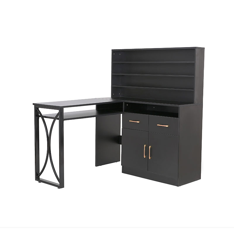 HZ2080 Mesa de manicure versátil preta com gavetas