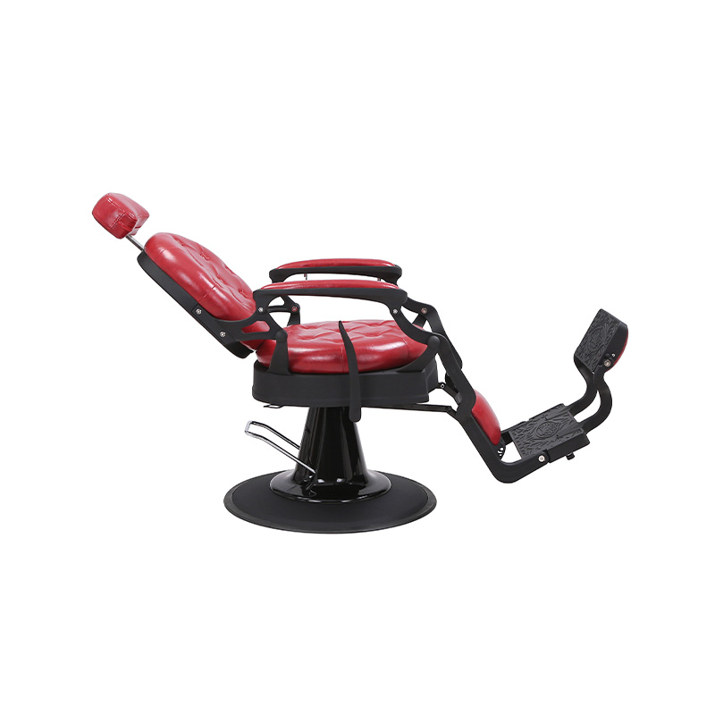 HZ8799MS Cadeira de barbeiro vintage em linho lavado cor de vinho