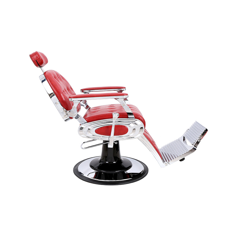 HZ8796BR / HZ8796BK / HZ8796Z Cadeira de barbeiro vintage com fivela vermelha e encosto para barbearia
