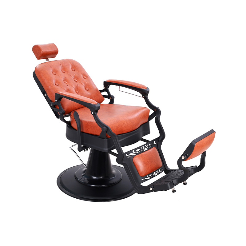 HZ8760G ​​encosto quadrado vermelho-marrom com cadeira de cabeleireiro hidráulica retrô