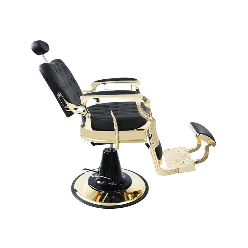 Cadeira de barbeiro com encosto quadrado reclinável hidráulico resistente estilo vintage HZ8799F