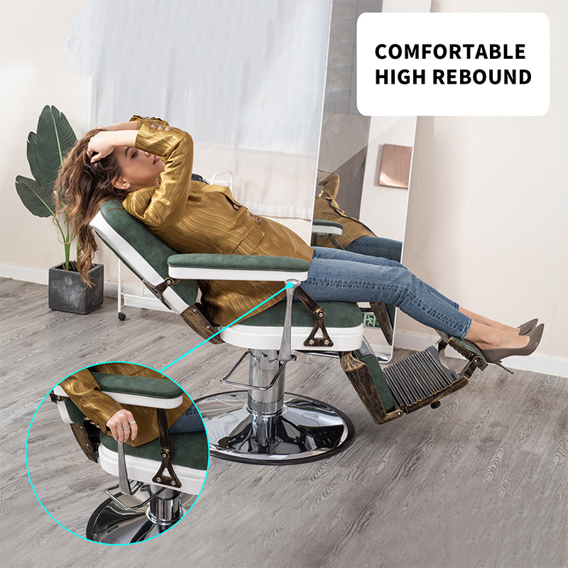 HZ8753BK / HZ8753GR / HZ8753RD Cadeira de barbeiro Lincoln vintage preta