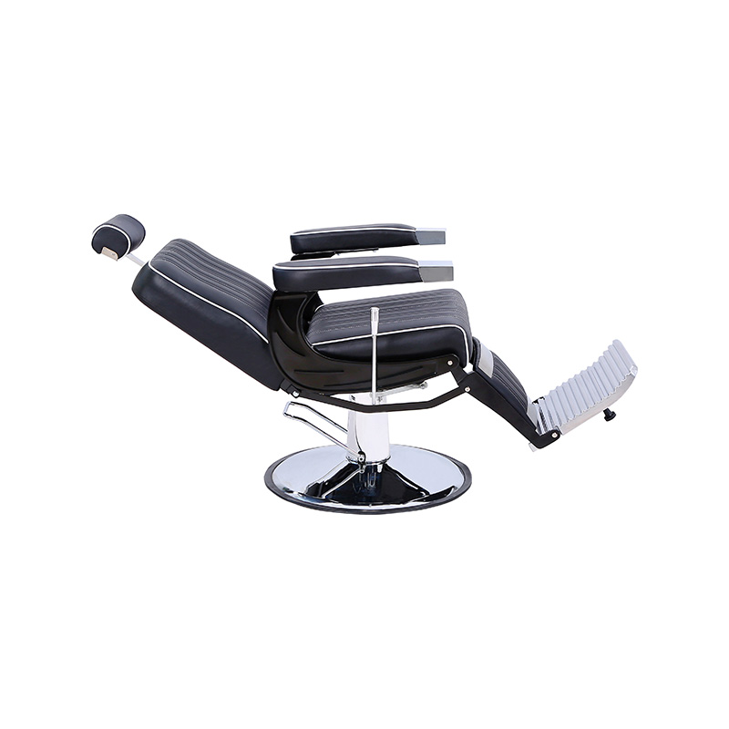 HZ8752SX Cadeira de penteado com listras verticais pretas e brancas com borda enrolada