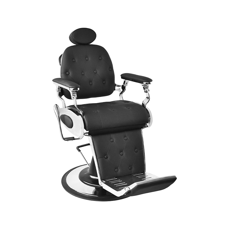 HZ8796BR / HZ8796BK / HZ8796Z Cadeira de barbeiro vintage com fivela vermelha e encosto para barbearia