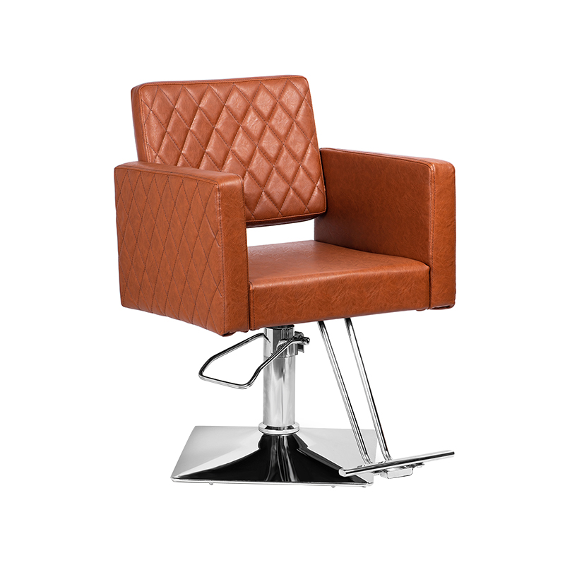 HZ8822D / HZ8822DBK Cadeira de cabelo marrom / preta com assento largo, apoio para os pés em liga de alumínio, cadeira de barbeiro hidráulica