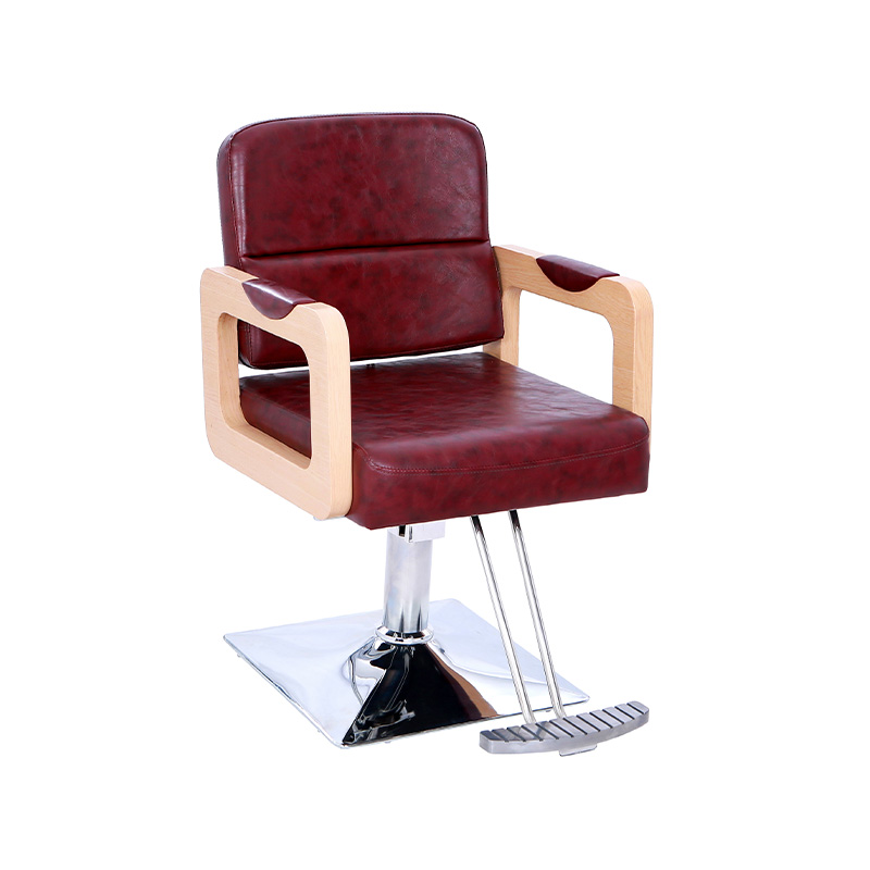 HZ87131 Poltrona de salão com apoio de braço de madeira e couro de porco em cores vivas