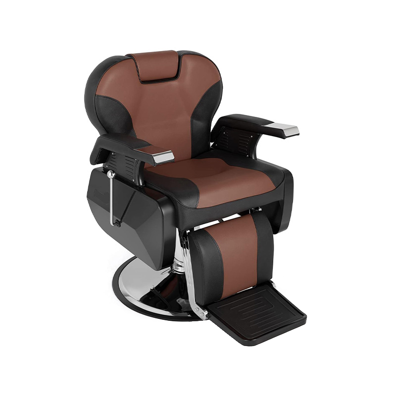 HZ8702AZ Cadeira de barbeiro hidráulica pesada marrom e preta