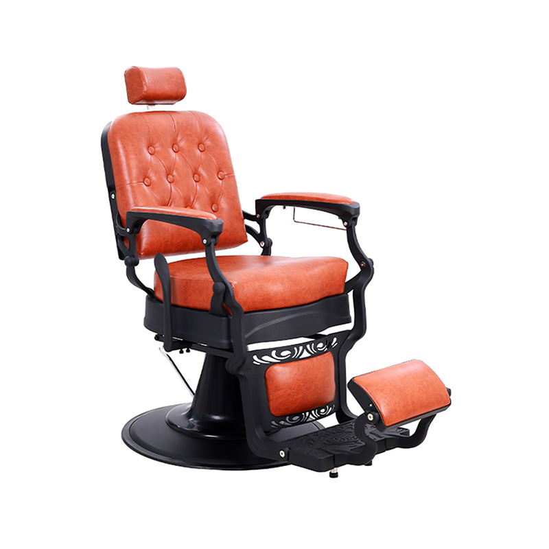 HZ8760G ​​encosto quadrado vermelho-marrom com cadeira de cabeleireiro hidráulica retrô