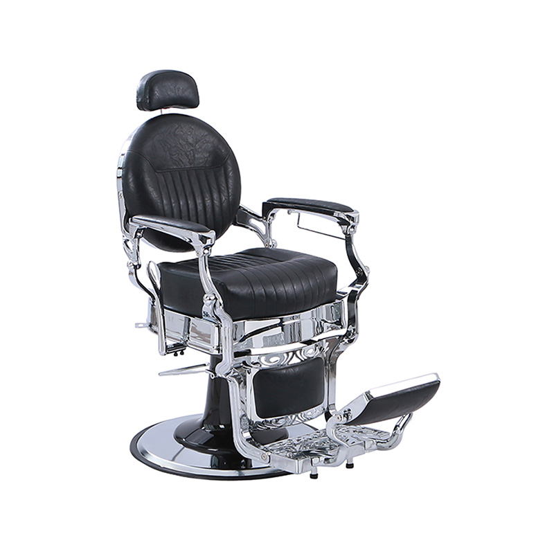 HZ8799C Preto clássico padrão vertical almofada quadrada espessada cadeira reclinável retrô